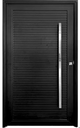 Porta pivotante ripada preta da Linha Prestige
